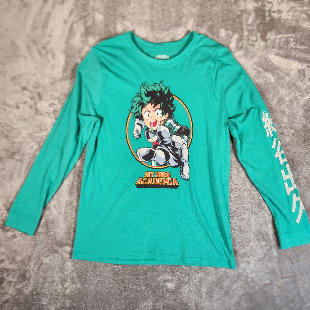Funimation Shirt Mens Large My Hero Academia Green Deku Plus Ultra Long Sleeve